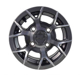 MASSFX 10x7 Golf Cart Rim with 4/101.6 or 4 on 4" Bolt Pattern - Gun Metal Grey